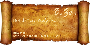 Bohács Zsóka névjegykártya